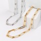 Adjustable Long Link Necklace Chunky Link Chain Silver & Gold Layer Necklace